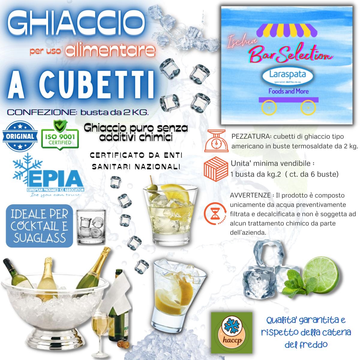 GHIACCIO CUBETTI KG.2 sacchetti da 150 cub. americano - GHIACCIO