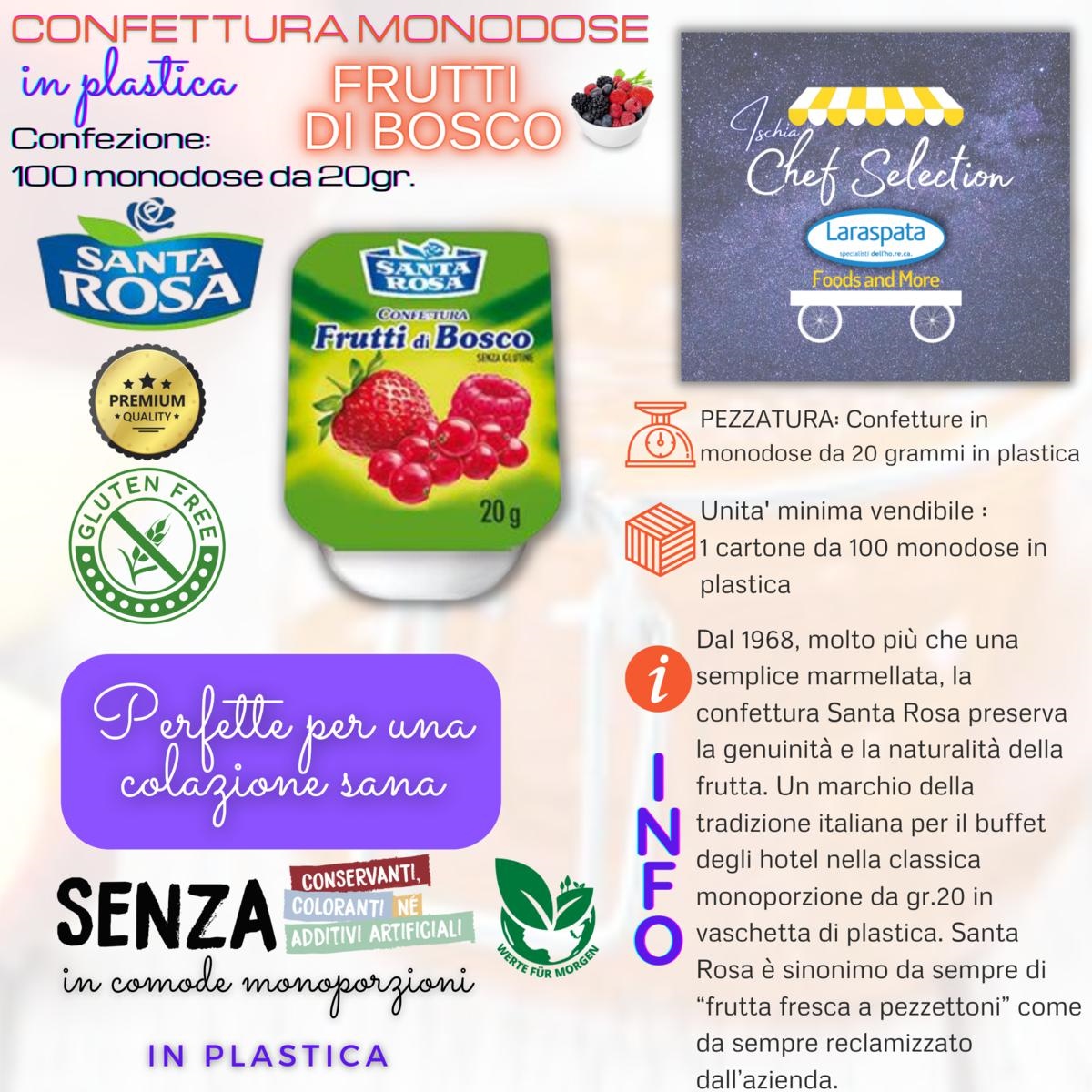 Confettura ai frutti di bosco Santa Rosa  Porzioni monodose - SNACK -  Renato Laraspata & C sas