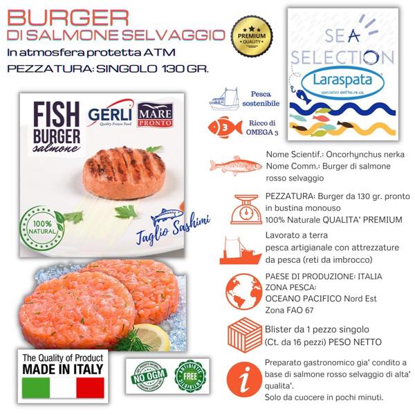 BURGER DI SALMONE GR.130 PZ.16 gerli