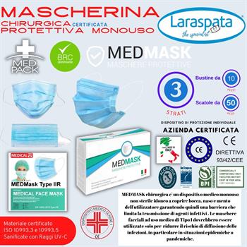 MASCHERINA CHIRURGICA CERTIF. CE1991170 blister 10 PZ. medmask