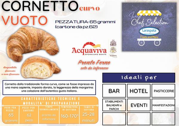 AV CORNETTO CURVO VUOTO GR.65 PZ.62 acquaviva