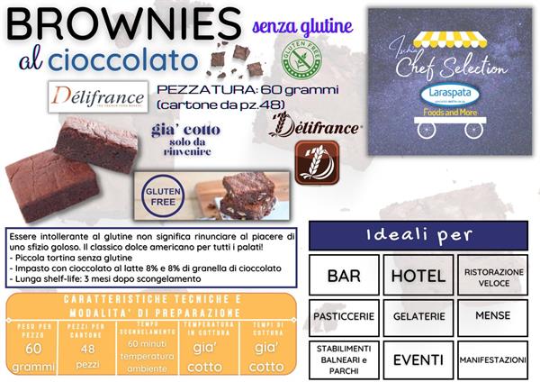 DF BROWNIES GLUTEN FREE GR.60 PZ.48 delifrance