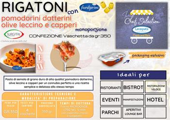 FDP RIGATONI POM. OLI. CAPPERI GR.350 PZ.1