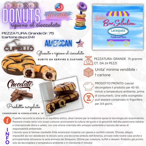 EUR DONUTS RIPIENO CIOC. NOC. DARK GR75 PZ.36 europastry