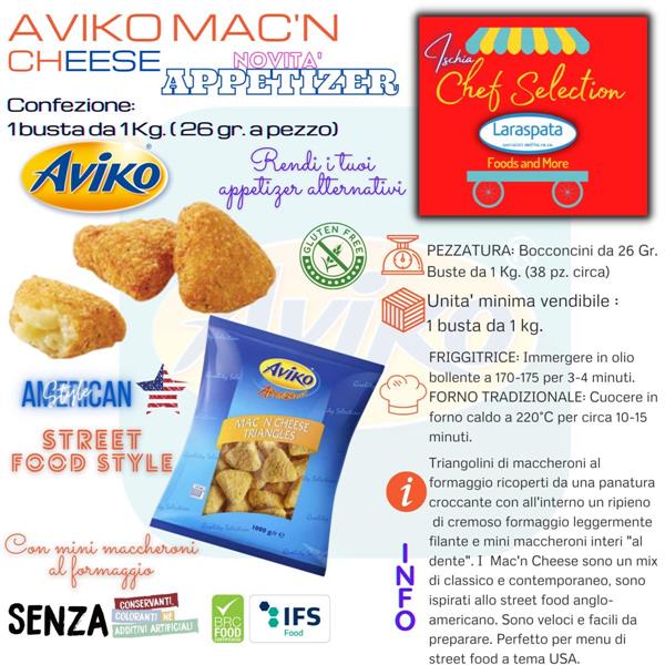 AVIKO MAC'N CHEESE TRIANGLES KG.1 mini frittatine con formaggio
