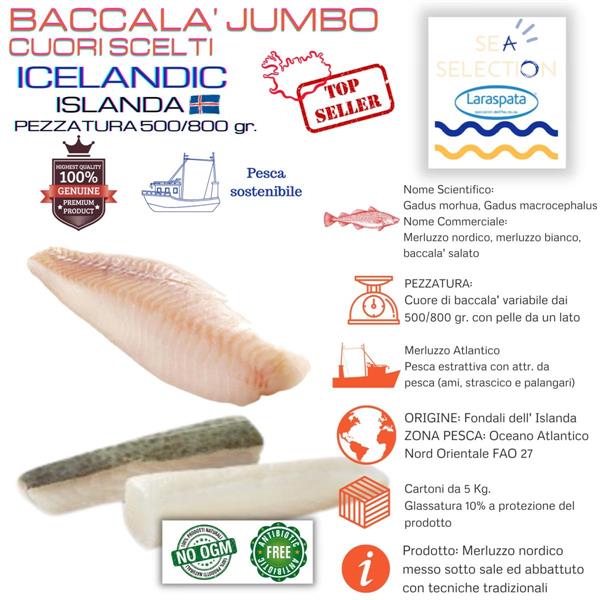 BACCALA' MAREPERLA JUMBO  GL.11% merl.nord(gadus morhua ZONA FAO 27)